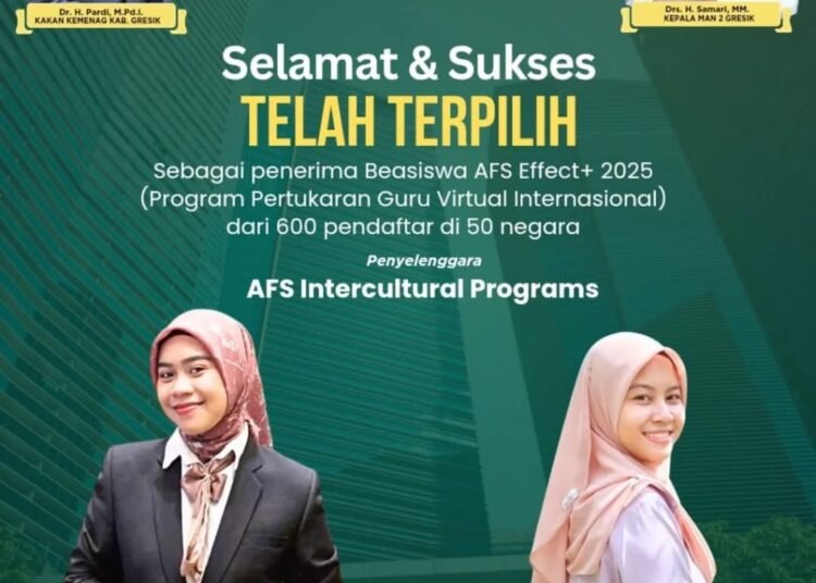 Selamat !! Dua Guru Bahasa Inggris MAN 2 Gresik Raih Beasiswa Program Pertukaran Guru Virtual Internasional