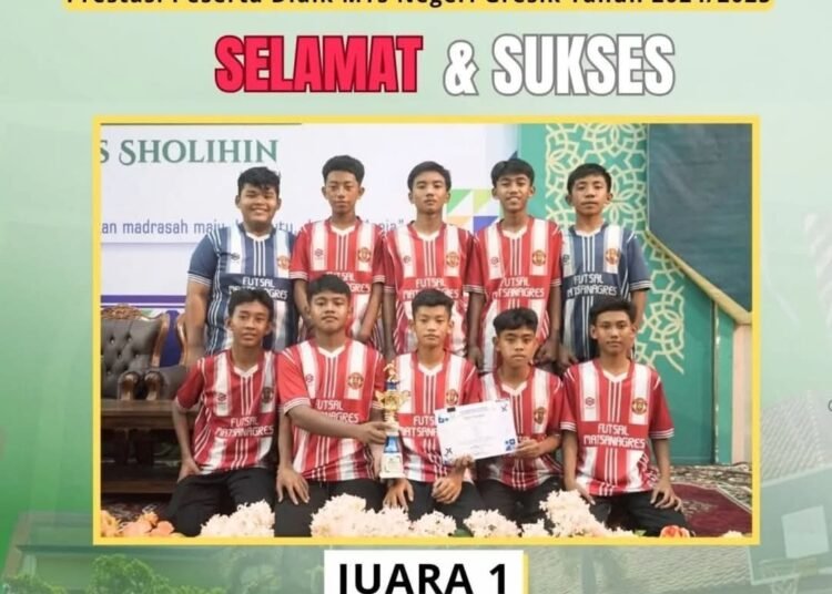 Luar Biasa !! Tim Futsal MTsN Gresik Raih Juara 1 di Ajang Porseni Tingkat Kabupaten Gresik 2025