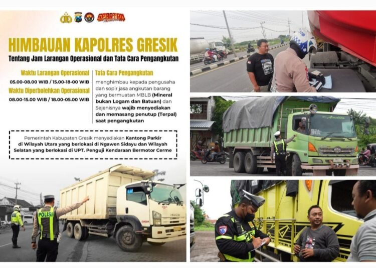 Kode Keras !! Kapolres Gresik Imbau Pengusaha dan Sopir Truk Patuhi Jam Operasional