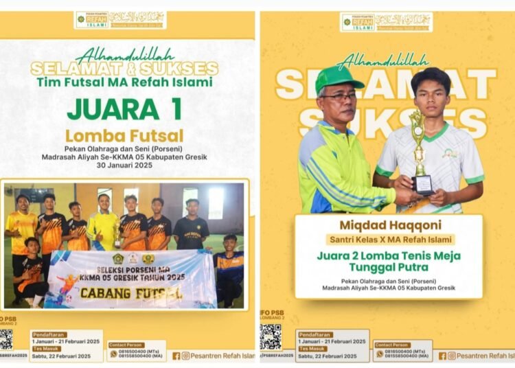 Tak Hanya Pandai Mengaji, Santri Refah Islami juga Berjaya di Laga Porseni