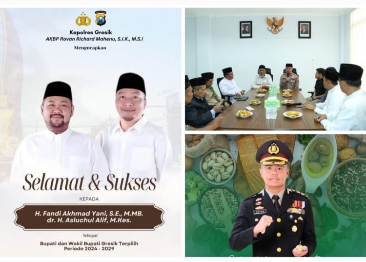 Kapolres Gresik Ucapkan Selamat dan Sukses kepada Gus Yani – dr. Alif sebagai Bupati dan Wakil Bupati Gresik Periode 2024-2029
