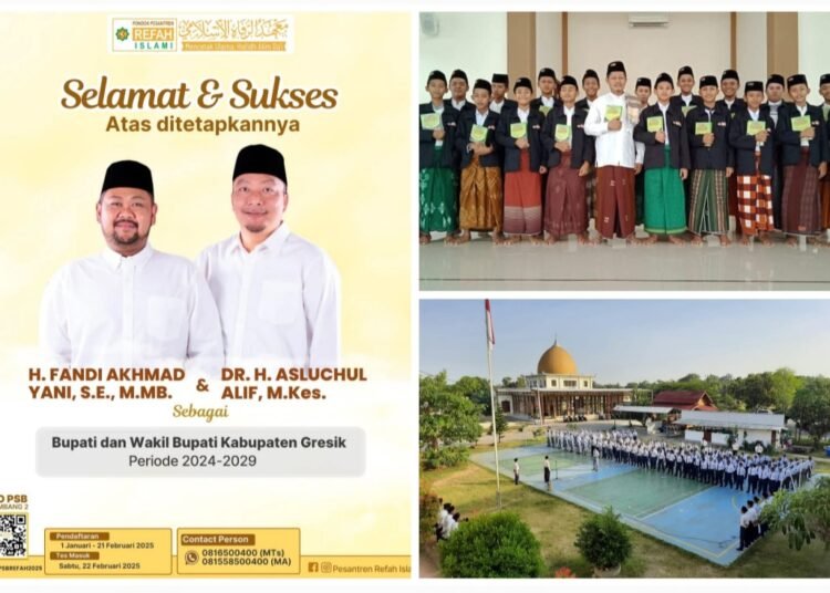 Mudir Pesantren Refah Islami Ucapkan Selamat & Sukses kepada Gus Yani dan dr. Alif sebagai Bupati dan Wakil Bupati Gresik