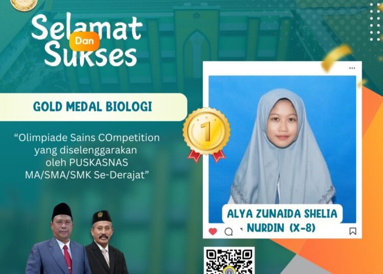 Alya Zunaida Shelia Nurdin Harumkan MAN 1 Gresik Raih Medali Emas Olimpiade Biologi Tingkat Nasional