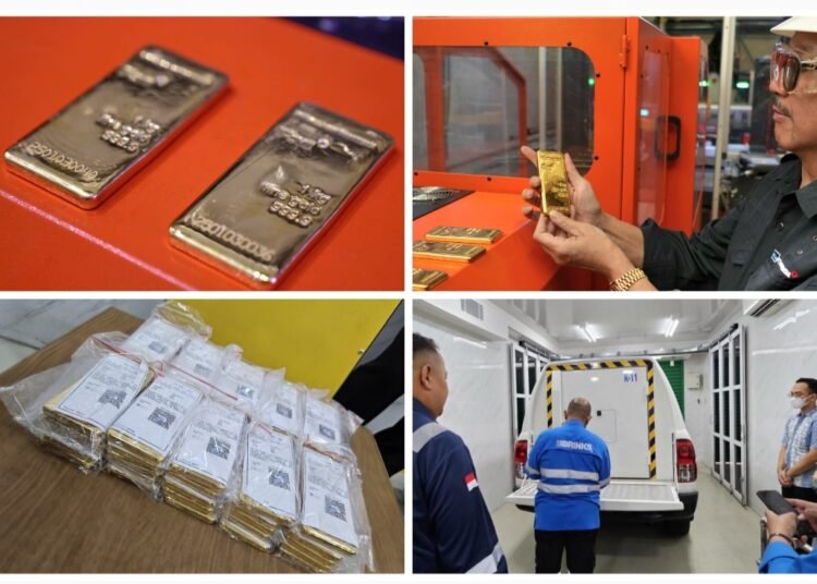 Wow, Freeport Indonesia Manyar Gresik Kirim Emas Batangan Perdana Sebanyak 125 kilogram ke PT ANTAM