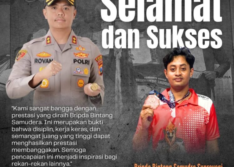 Kapolres Gresik Apresiasi Prestasi Bripda Bintang Samudera Raih Juara 3  Kasal Cup 2 International Open Taekwondo Championship 2025