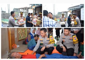 Kapolres Gresik Terjun Langsung Salurkan Bantuan Sosial untuk Warga Terdampak Banjir di Driyorejo