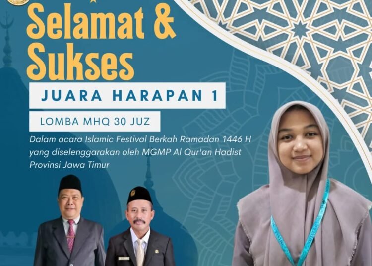 Subhanallah !! Kamilia Hasna Siswa MAN 1 Gresik Kembali Ukir Prestasi di Gelaran Akbar MHQ Tingkat Jawa Timur