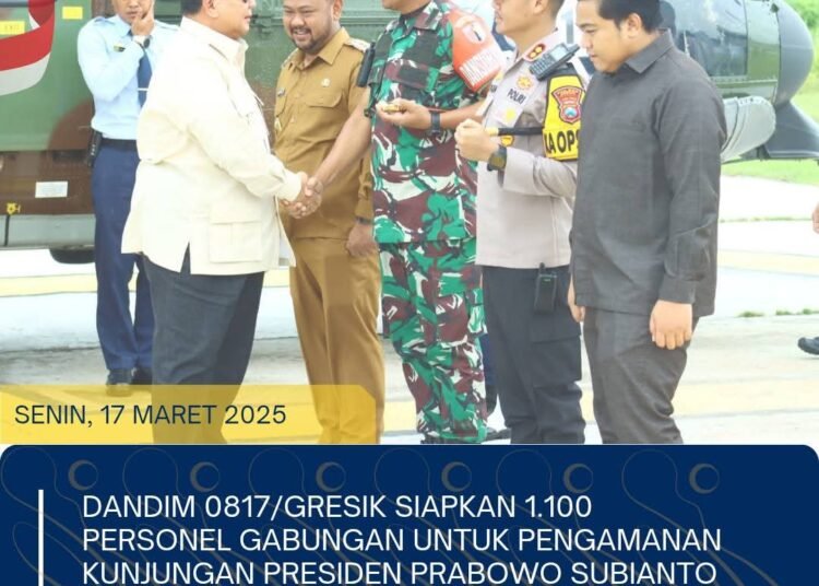 Dandim Gresik Siagakan 1.100 Personel Gabungan Amankan Kunjungan Presiden Prabowo ke Smelter PT Freeport Indonesia