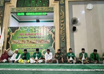Tak Peduli Hujan Lebat, GP Ansor Gresik Tetap Turba dan Syiarkan Malam Nuzulul Qur’an di Zona Barat