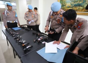 Cegah Penyalahgunaan Senjata, Polres Gresik Rutin Lakukan Pengecekan Senpi Anggota