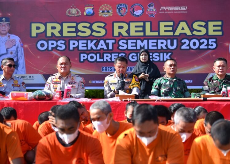 Operasi Pekat Semeru 2025, Polres Gresik Berhasil Amankan 146 Pelaku Kejahatan