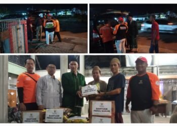 Ba’da Tarawih, Ketua Baznas Gresik Salurkan Bantuan untuk Warga Terdampak Banjir di Desa Bungah