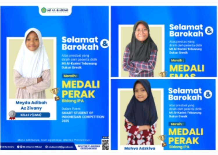 Ramadan Bergelimang Prestasi !! Siswa MI Alkarimi Gresik Raih 3 Medali di Ajang Smart Student Of Indonesia Competition 2025