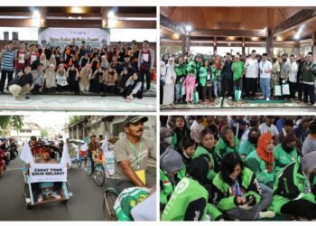 Zakat Tidak Bikin Melarat, Ojek Perempuan Dapat Bantuan Sembako plus Uang Tunai dari Baznas dan Petrokimia Gresik
