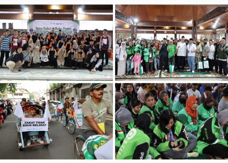 Zakat Tidak Bikin Melarat, Ojek Perempuan Dapat Bantuan Sembako plus Uang Tunai dari Baznas dan Petrokimia Gresik
