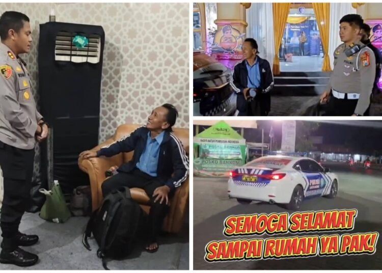 Mudik Tak Dapat Bus, Jariman Terharu saat Dibantu Polres Gresik Pulang Kampung Naik Mobil Polisi
