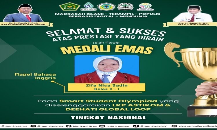 Prestasi Gemilang di Bulan Ramadan, Zifa Nisa Sadin Sabet Medali Emas di Ajang Olimpiade Bahasa Inggris Tingkat Nasional