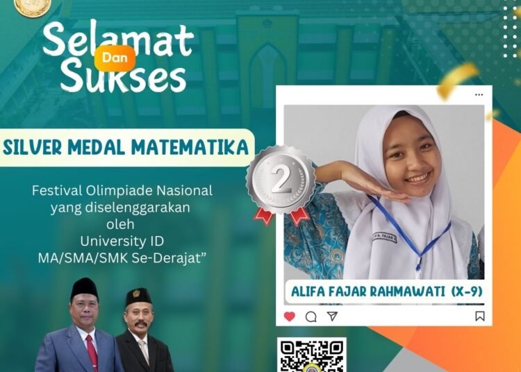 Bravo !! Alifah Fajar Rahmawati Siswa MAN 1 Gresik Raih Silver Medali di Ajang Olimpiade Matematika Tingkat Nasional