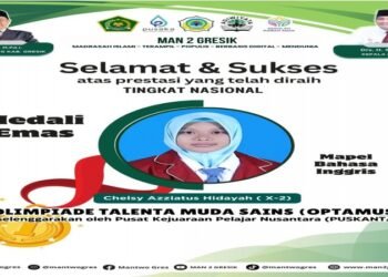 Wow, Chelsy Azziatus Hidayah Siswi MAN 2 Gresik Raih Medali Emas dalam Olimpiade Talenta Muda Sains Tingkat Nasional