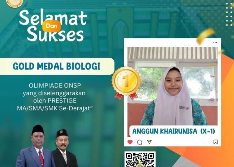 Hari Pertama Masuk Sekolah Usai Libur Lebaran, Anggun Khairunnisa Persembahkan Medali Emas untuk MAN 1 Gresik