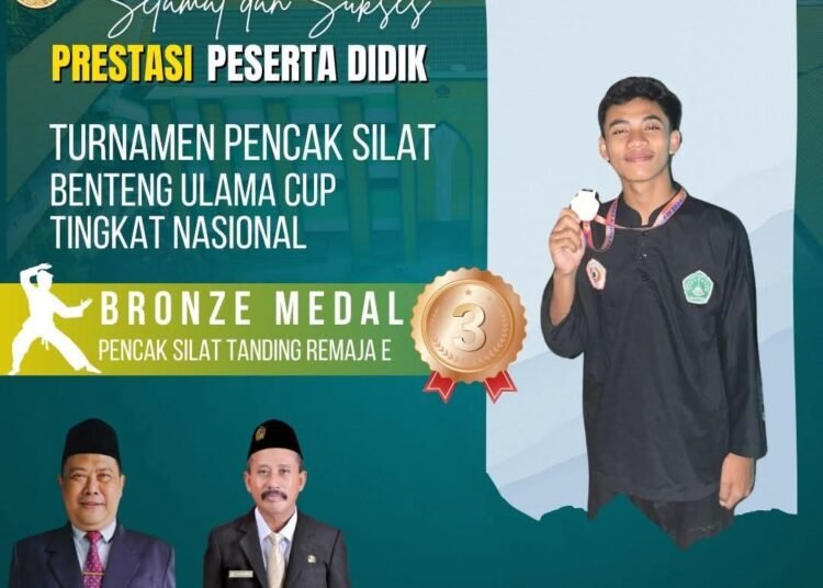 Joosss !! Nasrullah Al Muntadzar Siswa MAN 1 Gresik Sabet Bronze Medali Kejuaraan Pencak Silat Tingkat Nasional