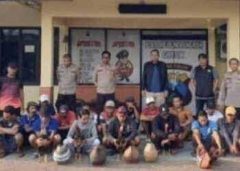 Kapolsek Ujungpangkah Pimpin Langsung Penggrebekan Judi Sabung Ayam: Amankan 17 Orang, 7 Ayam Aduan, 21 Ranmor, dan 14 Handphone