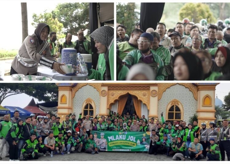 Humanis !! Satlantas Polres Gresik Gelar “MLAKU JOL” Mangan Lan Kumpul Ratusan Driver Ojek Online