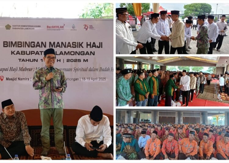 Kakanwil Kemenag Jatim Hadiri Bimbingan Manasik 1.585 Jamaah Haji Lamongan di Masjid Namira