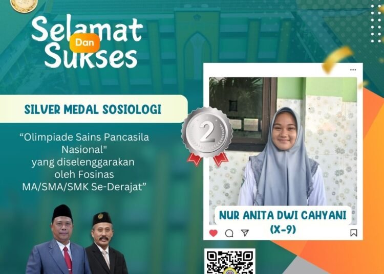 Harumkan MAN 1 Gresik, Nur Anita Dwi Cahyani Raih Medali Silver di Ajang Olimpiade Sosiologi Tingkat Nasional