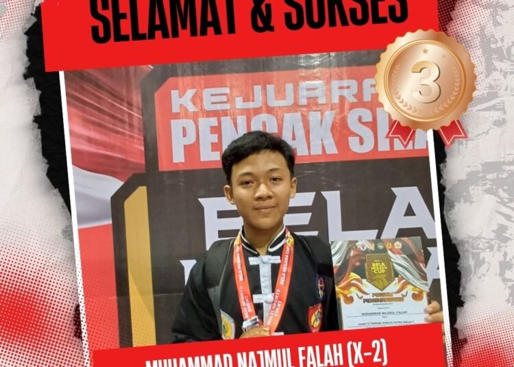 Joosss !! Muhammad Najmul Falah MAN 1 Gresik Raih Bronze Medali di Ajang Kejuaraan Pencak Silat Bela Negara Cup 2025