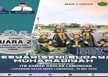 Istimewa !! Tim Tari MAN 2 Gresik Raih Juara 2 Lomba Seni Tari Tradisional Se-Jawa Timur