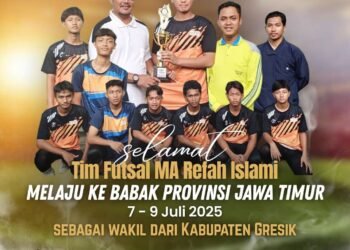 Juara 1 PORSENI 2025, Tim Futsal MA Refah Islami Melaju ke Babak Provinsi Jawa Timur Wakili Kabupaten Gresik