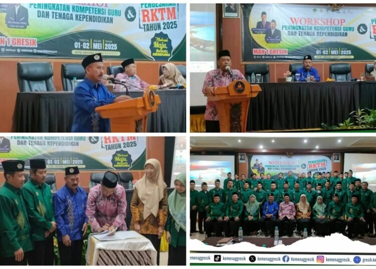 Kepala Kemenag Tekankan Profesionalisme Guru saat Buka Workshop GTK dan RKTM MAN 1 Gresik 2025: “Guru itu harus bisa digugu dan ditiru”