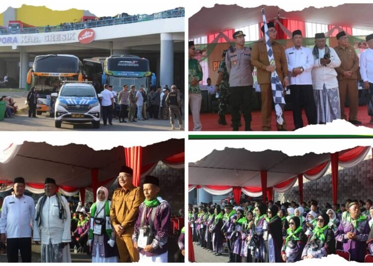 Isak Tangis di Langit GeJos Iringi Pelepasan 752 Jemaah Haji Gresik Diberangkatkan ke Tanah Suci
