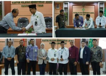 Kakanwil Kemenag Jatim Teken MoU dengan Bank Mitra Penyalur Tunjangan Profesi Guru Non PNS