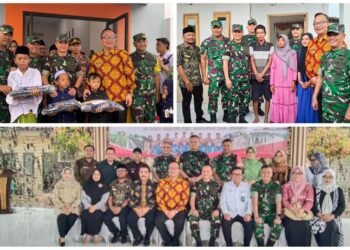 Plt Bupati Gresik Dampingi Aslog Panglima TNI Tinjau Pelaksanaan TMMD ke-124 di Desa Banter Benjeng