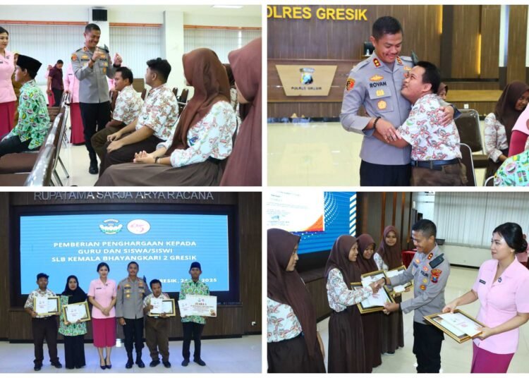 Peduli Pendidikan Inklusif, Kapolres Berikan Penghargaan kepada Guru dan Siswa SLB Kemala Bhayangkari 2 Gresik