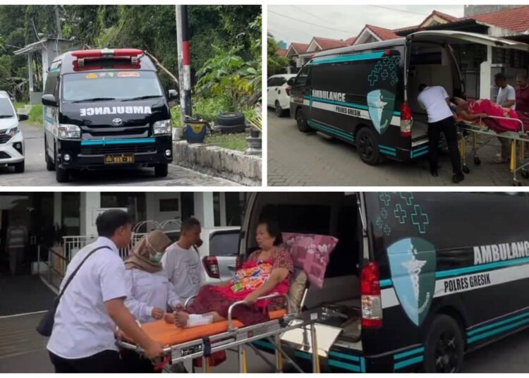 Tak Hanya Mengayomi, Polres Gresik Tulus Melayani Antar Warga Kontrol ke Rumah Sakit dengan Ambulans Gratis