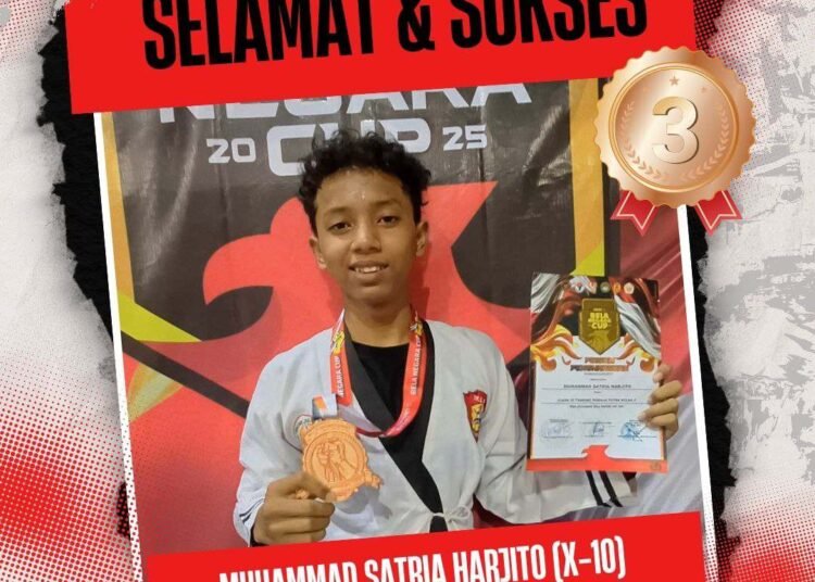 Muhammad Satria MAN 1 Gresik Sukses Sabet Bronze Medali di Ajang Kejuaraan Pencak Silat Bela Negara Cup 2025