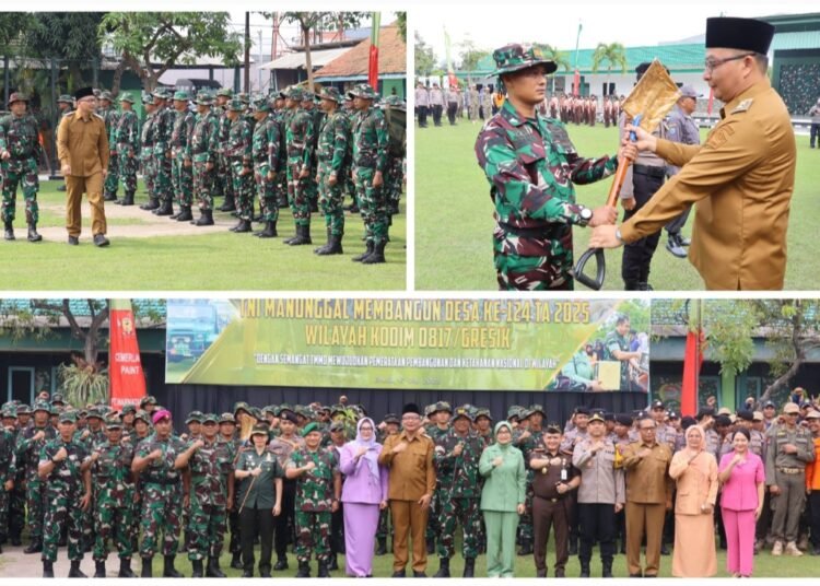 TMMD ke-124 Resmi Dibuka, Plt Bupati Gresik dr Alif Bersama Dandim Fokus Pemerataan Pembangunan