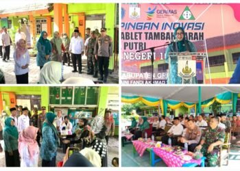 Istri Tercinta Plt Bupati Bersama Kadinkes Berikan Tablet Tambah Darah Rematri di UPT SMP Negeri 10 Gresik