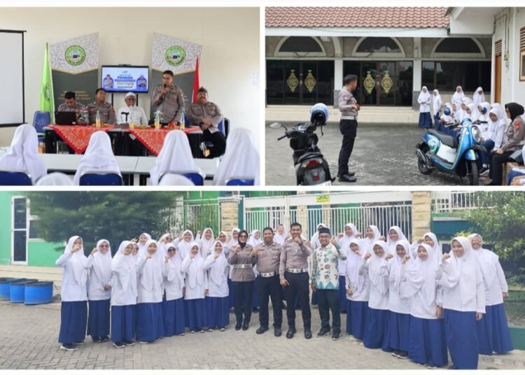 Bangun Kesadaran Berlalu Lintas Sejak Dini, Polres Gresik Edukasi Santri Lewat Road Safety dan Coaching Clinic
