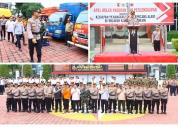 Kapolres Pimpin Langsung Apel Gelar Pasukan: Sinergi TNI-Polri dan BPBD Hadapi Ancaman Bencana Hidrometeorologi di Gresik