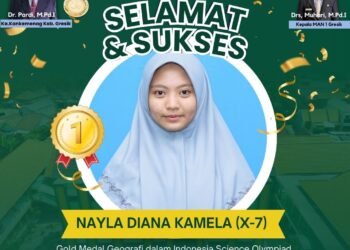 Ukir Prestasi Gemilang !! Nayla Diana Kamela Siswa MAN 1 Gresik Raih Medali Emas di Ajang Olimpiade Geografi Tingkat Nasional