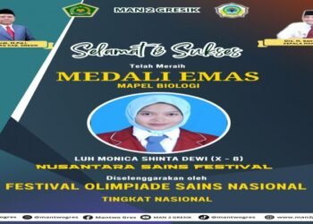 Moncer Seru !! Luh Monica Shinta Dewi MAN 2 Gresik Raih Medali Emas Olimpiade Biologi Tingkat Nasional