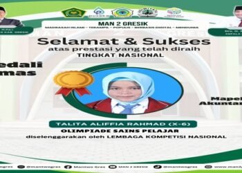Istimewa !! Talita Aliffia Rahmad MAN 2 Gresik Raih Juara 1 Nasional di Bidang Akuntansi dalam Olimpiade Sains Pelajar 2025