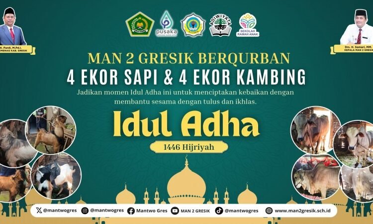 Kepala MAN 2 Gresik Berkurban Sapi, Total 8 Hewan Kurban untuk Masyarakat: Semangat Berbagi di Momen Iduladha 2025