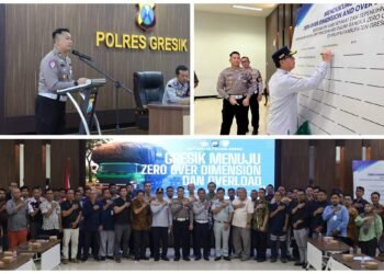 Kasat Lantas Polres Gresik Pimpin Langsung Deklarasi Zero Over Dimension and Over Loading Demi Keselamatan di Jalan