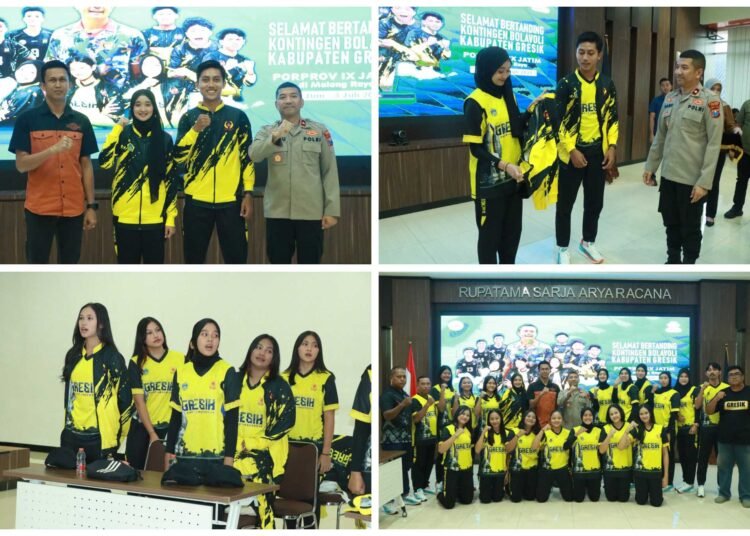 Kobarkan Semangat Juara, Polres Gresik Gelar Pelepasan Kontingen Voli Kabupaten Gresik Berlaga di Porprov IX Jatim 2025