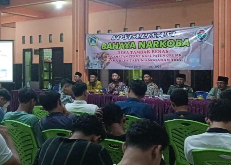 Bersama Tiga Pilar Pemdes Tambak Beras Cerme Ajak Masyarakat Perangi Narkoba